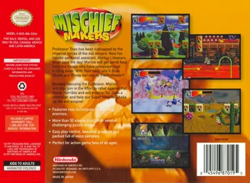 Mischief Makers (USA) (Rev 1) box cover back